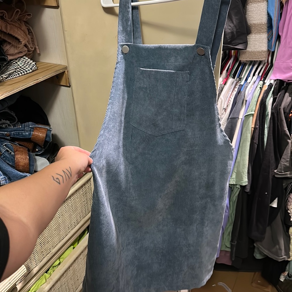 SHEIN corduroy overall dress